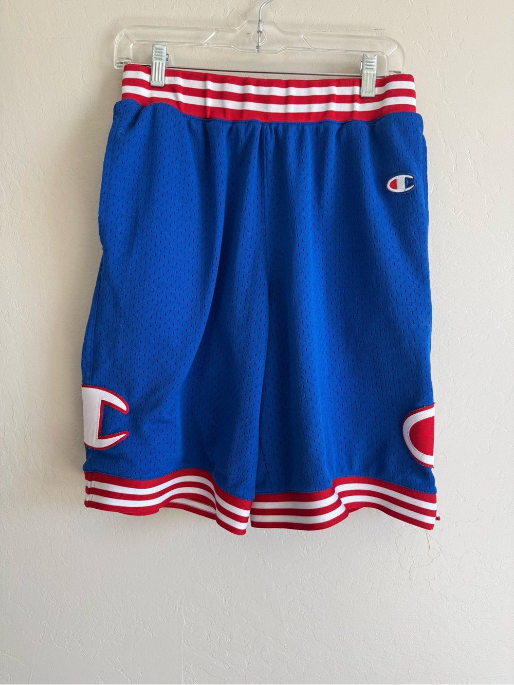 Champion Royal Blue Mesh Basketball Shorts with Red & White Trim #P079